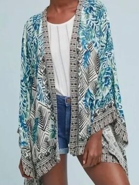 Anthropologie Sigal Coast To Coast Open Front Kimono Top One Size